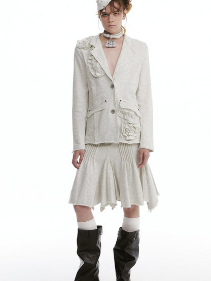 nit alcove Slim Blazer Two Piece Long Sleeve High Waist Casual Women Top &amp; Skirt Sets