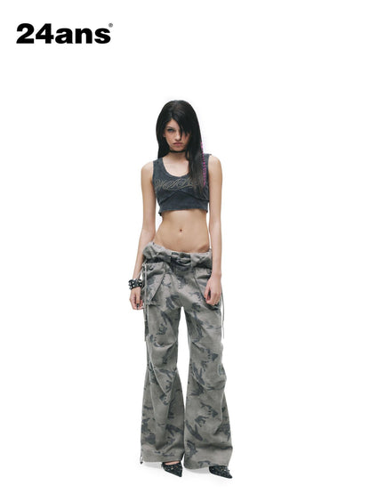 24ans Salt Wash Distressed Studded Letter Racerback Women&