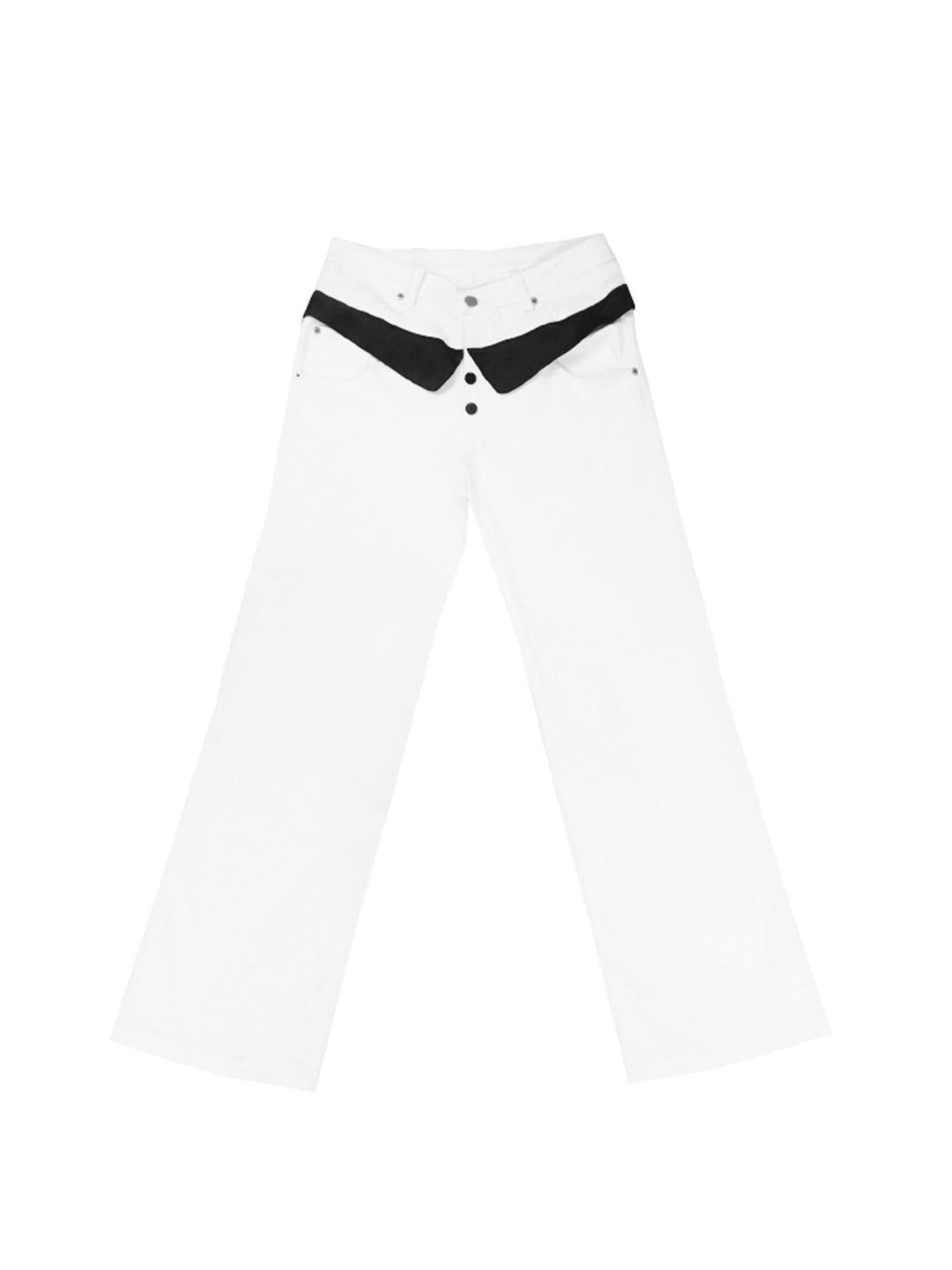 nit alcove Light Stretch Casual Dual Waist Natural Waist Unisex Black White Straight Pants