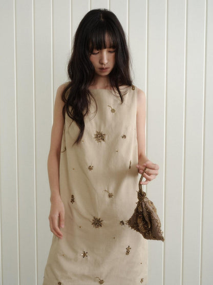 Dorydory Beaded Sleeveless Vest A Line Layered Women&
