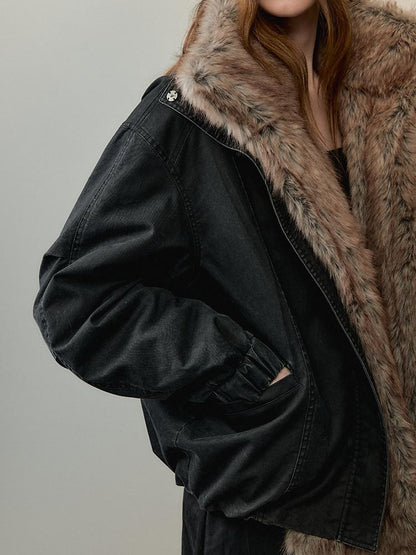 AnnoMundi Thick Warm Polyester Minimalist Commuter Straight Fit Black Puffer Jackets