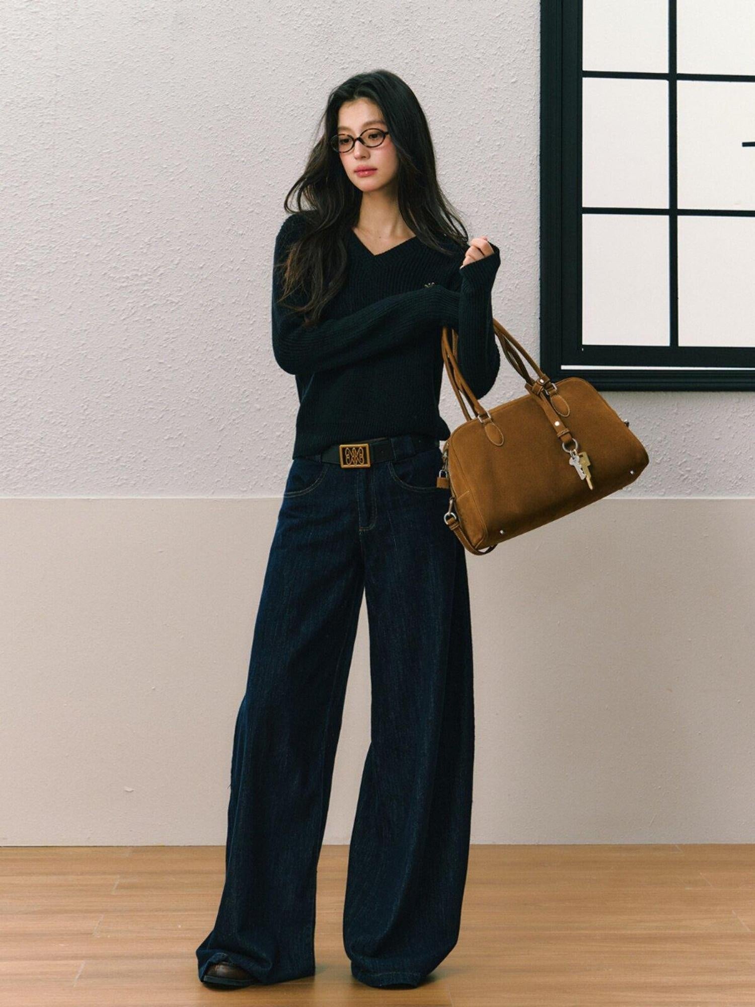 7Shiftin Casual Two Piece Crop Top High Waist Denim Pants Women Top &amp; Pants Sets