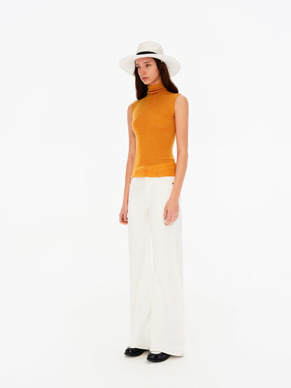 Northbutsouth Light Seamless Tape Trim Mock Neck Side Slimming Women&