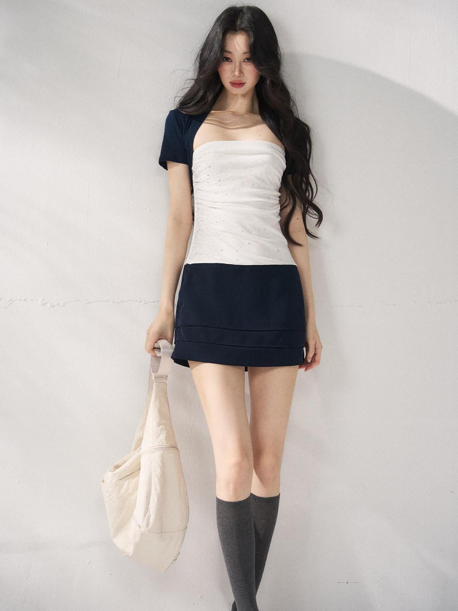 7Shiftin Ensemble chic à taille haute composé d&