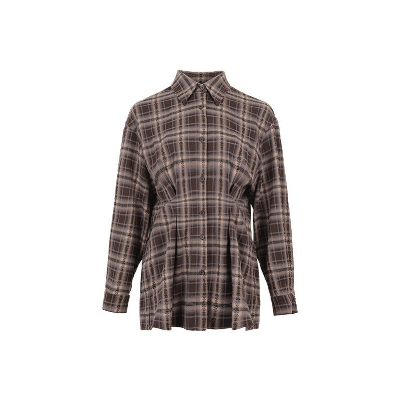 DKZ_OFFICIAL_Plaid_Shirred_Drop_Shoulder_Women&