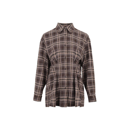 DKZ_OFFICIAL_Plaid_Shirred_Drop_Shoulder_Women&