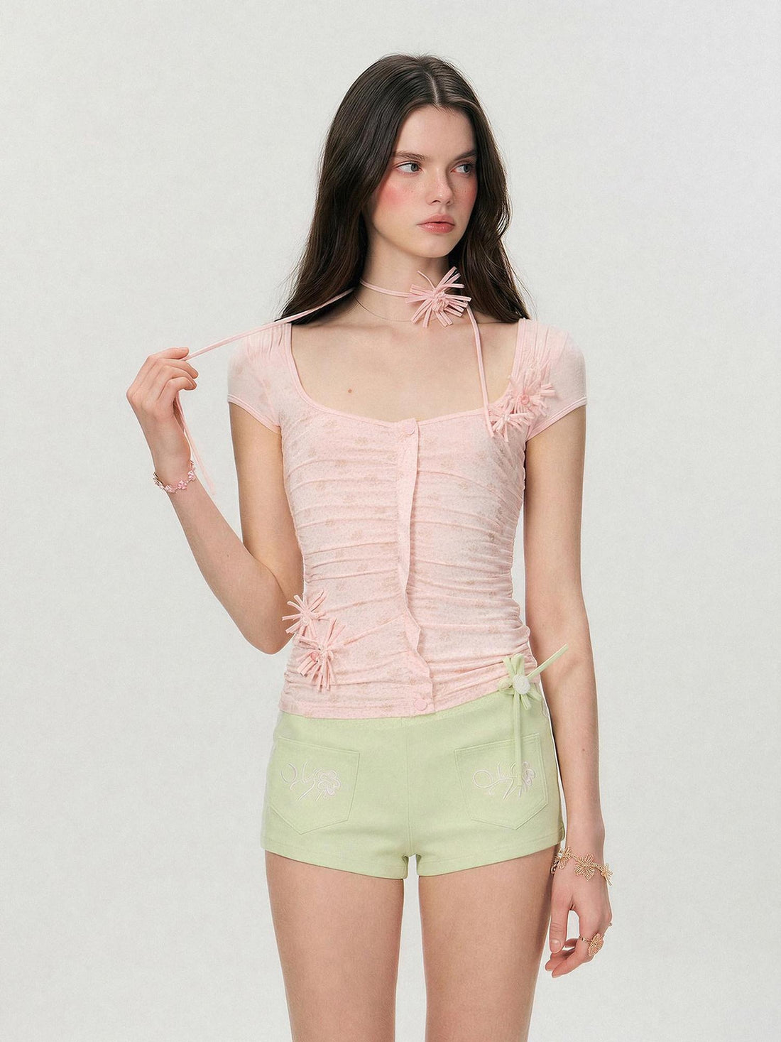 The NeverMore Eco Viscose Stretch Vintage Slim Short Sleeve Ladies Crop Tee Basic Crop Tops