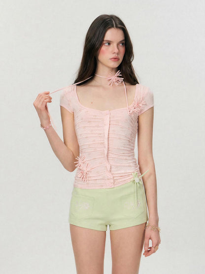 The NeverMore Eco Viscose Stretch Vintage Slim Short Sleeve Ladies Crop Tee Basic Crop Tops