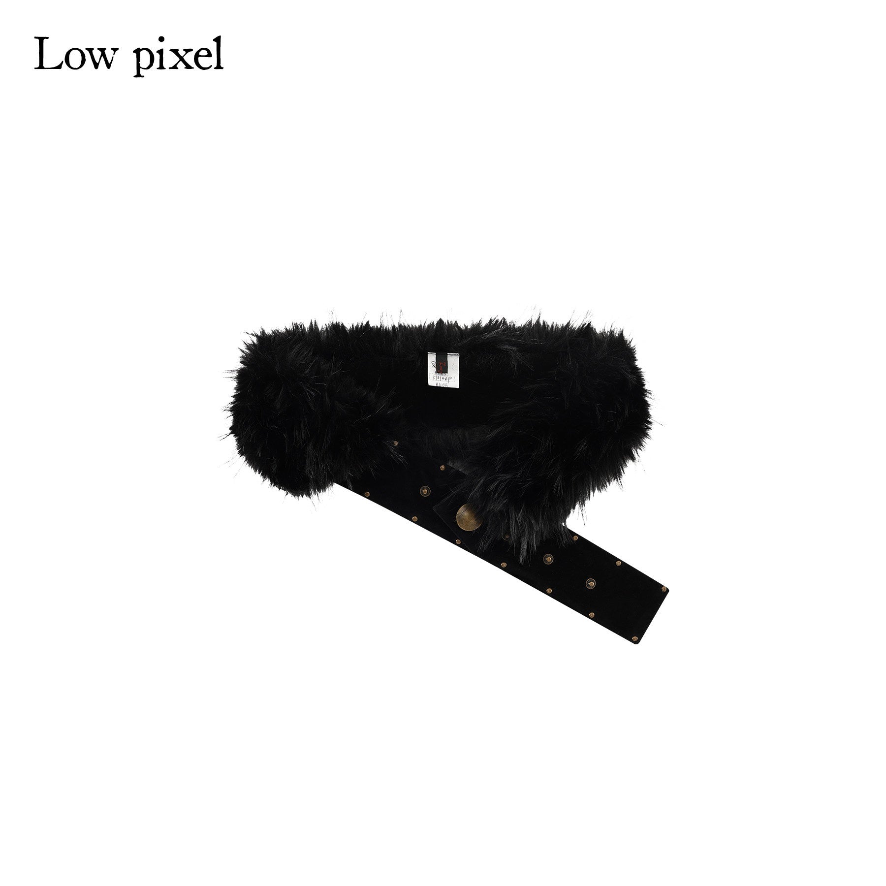 Low pixel Vintage Studded Black Polyester Waist Belt 95Cm Women Fashion Belts