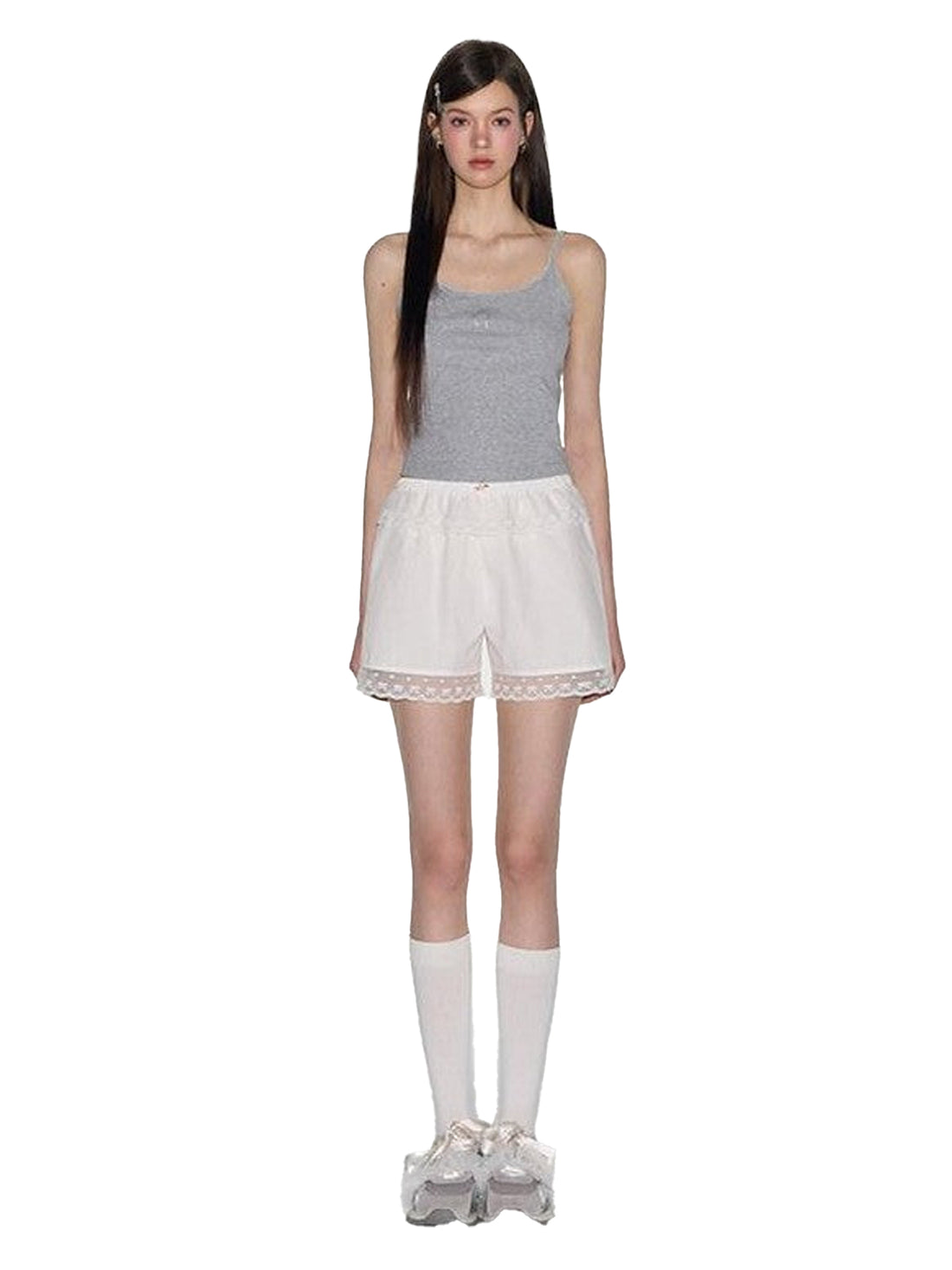 NAPSNAPS White Lace Trim Anti See Through Safety Women&