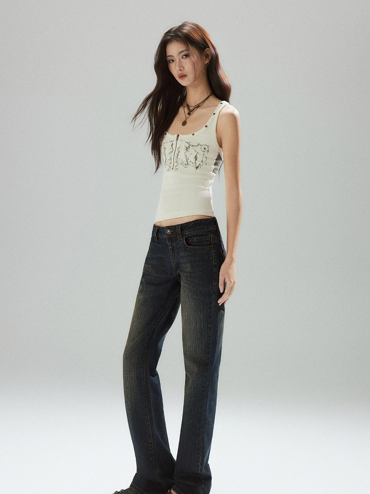 Low pixel Soft Cotton Blend Slim Urban Round Neck Racerback Women Daily Ivory Camisoles