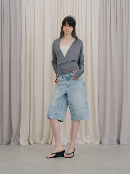 DKZ OFFICIAL Gray Colorblock Batwing Sleeve Women&