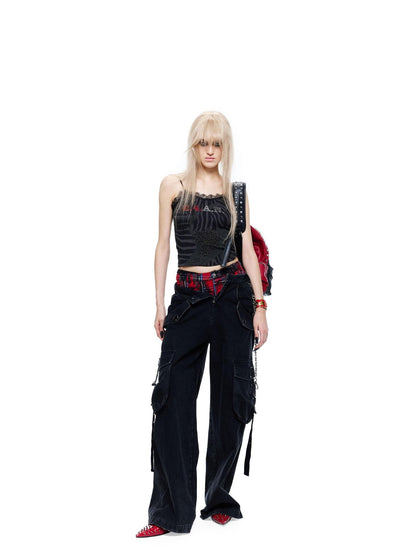 24ans Ombre Print Faux Rhinestone Embellished Women&