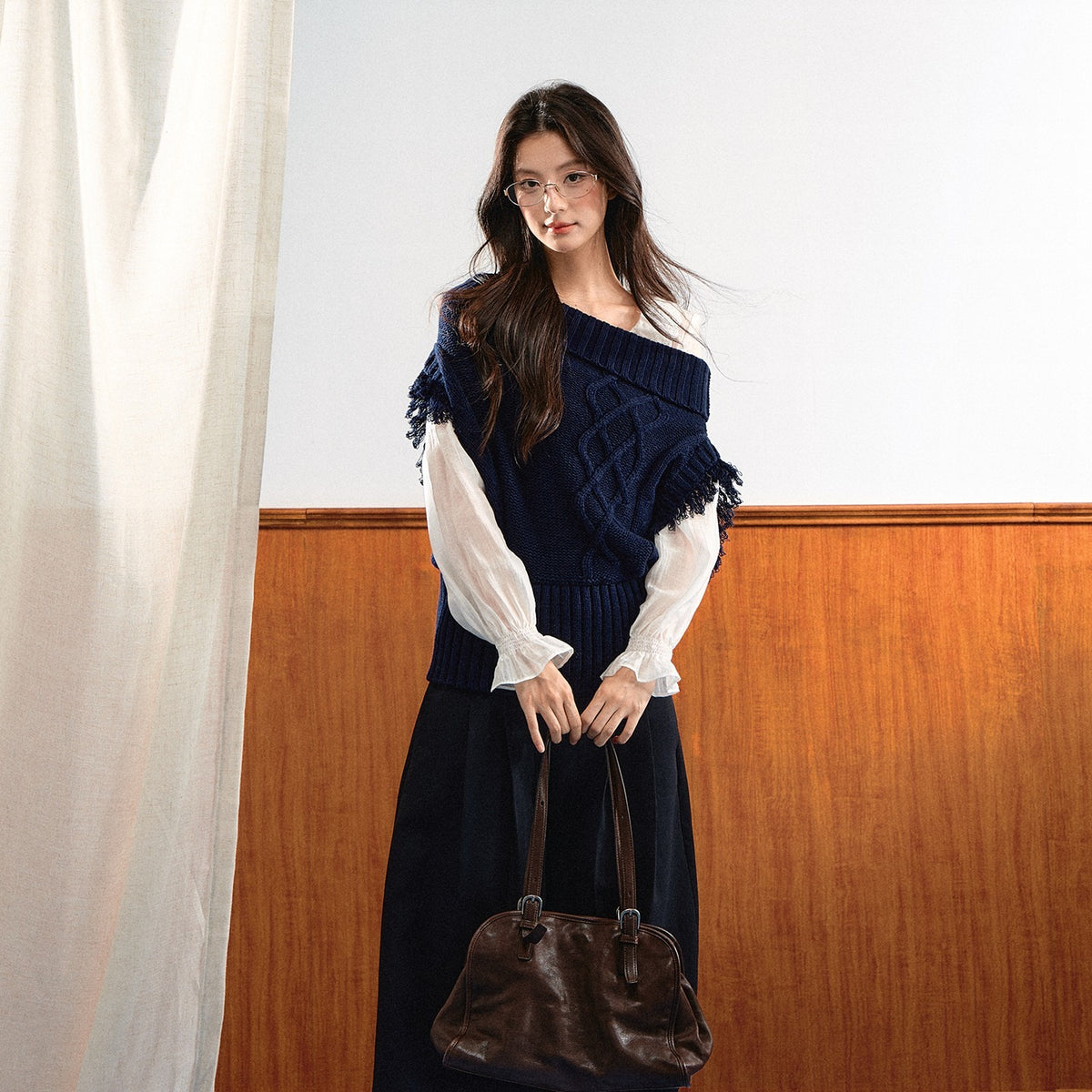 7Shiftin_Asymmetric_Collar_Ribbed_Waist_Women&
