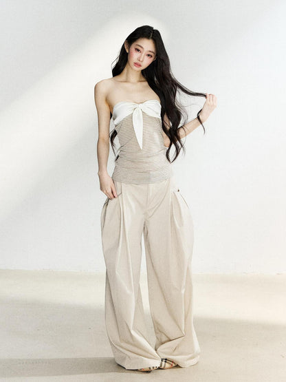 7Shiftin Beige High Waist Slimming Buttoned Women&