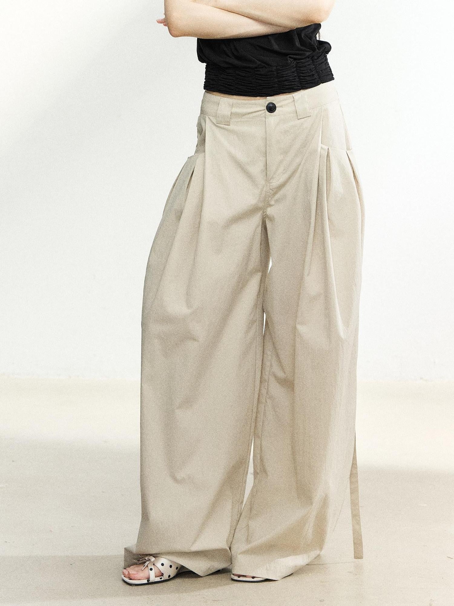 7Shiftin Beige High Waist Slimming Buttoned Women&