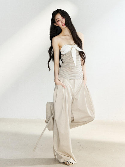7Shiftin Beige High Waist Slimming Buttoned Women&