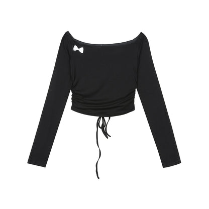 7Shiftin_Black_Ballet_One_Shoulder_Cropped_Pleated_Slim_Fit_Women&
