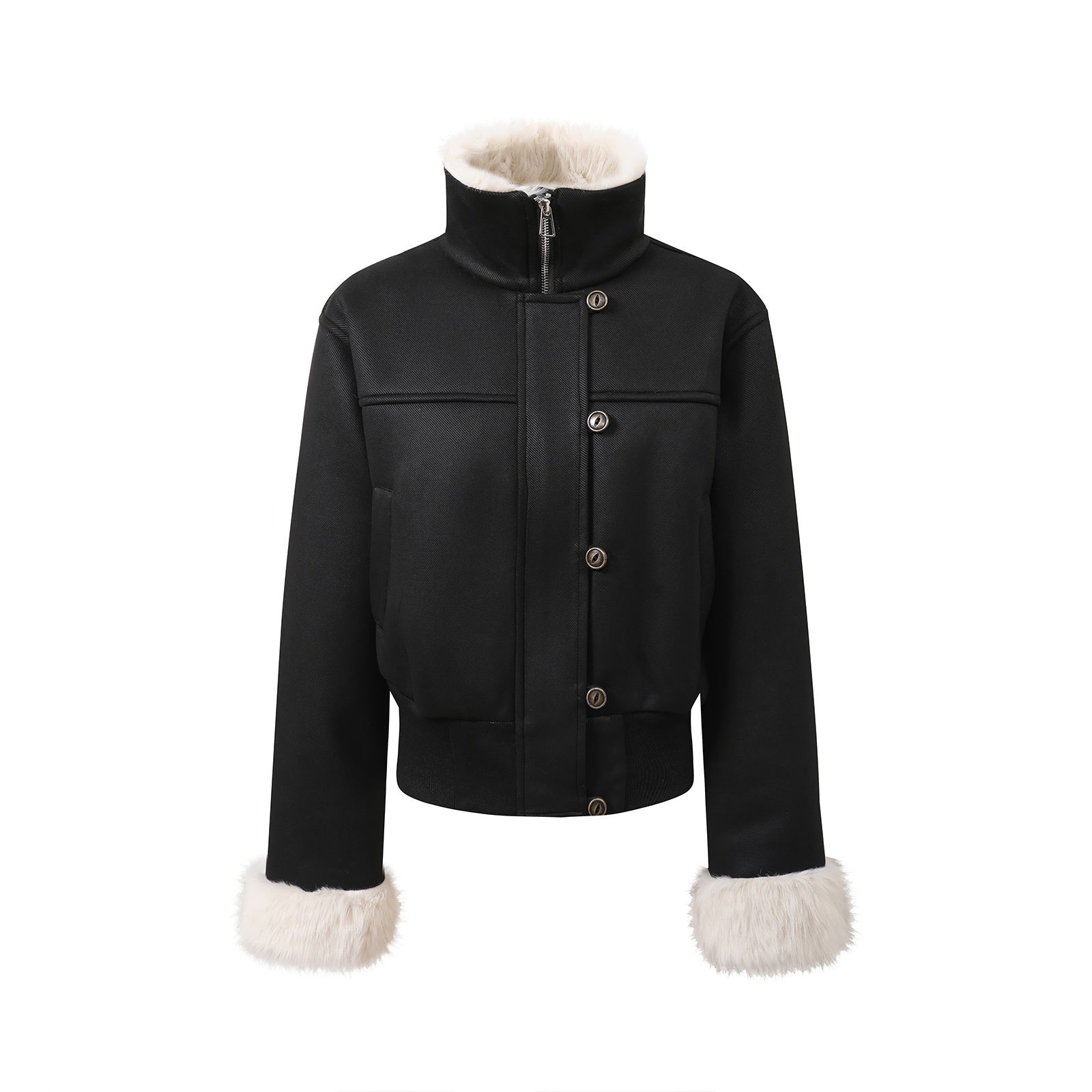 7Shiftin_Black_Paneled_Slim_Button_Pocket_Stand_Collar_Women&