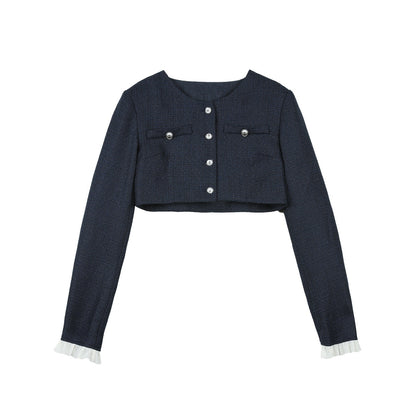 7Shiftin_Blue_Boucle_Slim_Short_Jacket_Two_Piece_Women&