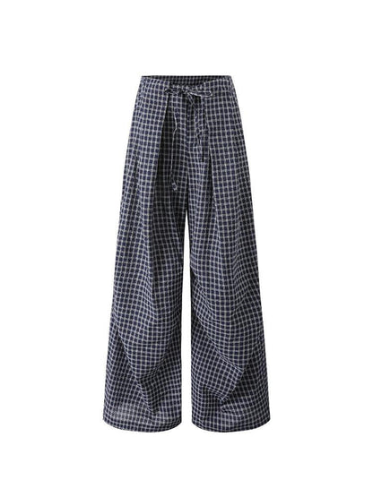 7Shiftin Blue Checked Pocket Relaxed Natural Waist Women&