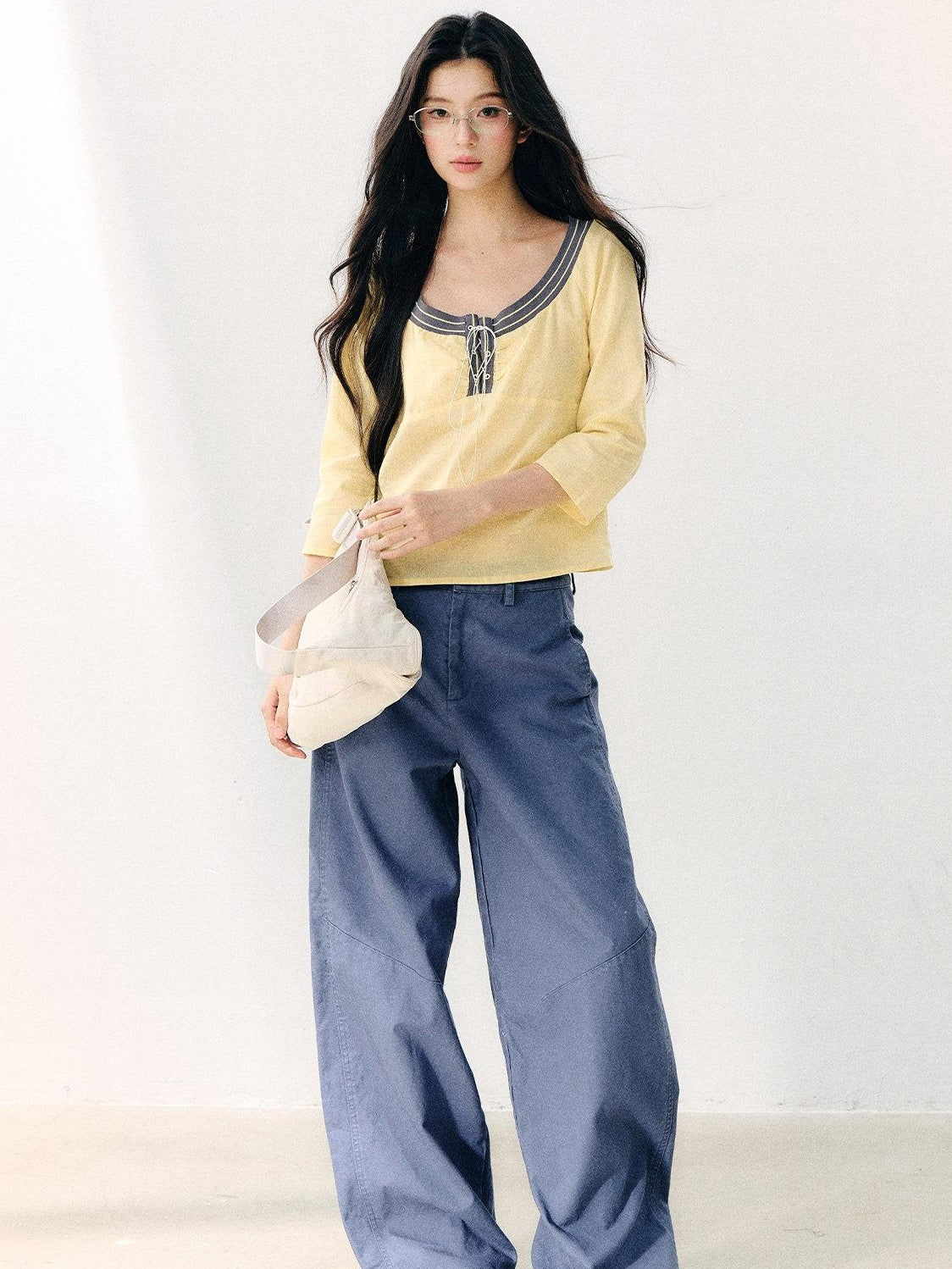 7Shiftin Blue Waterwashed Twill Mid Rise Relaxed Women&