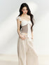 7Shiftin Bow Knit Faux Two Piece Cropped Bardot Women&