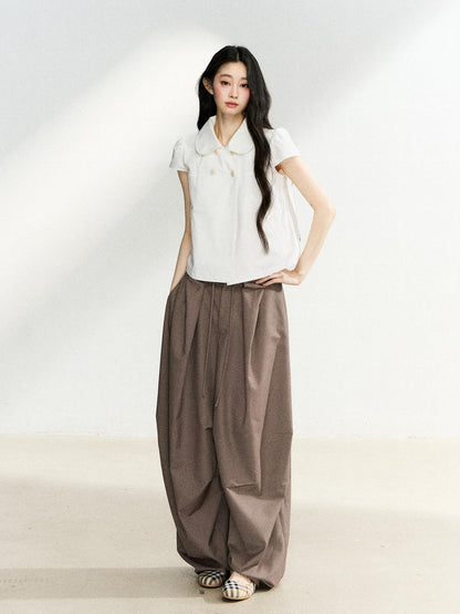 7Shiftin Casual Doll Collar Double Row Buttons Women&