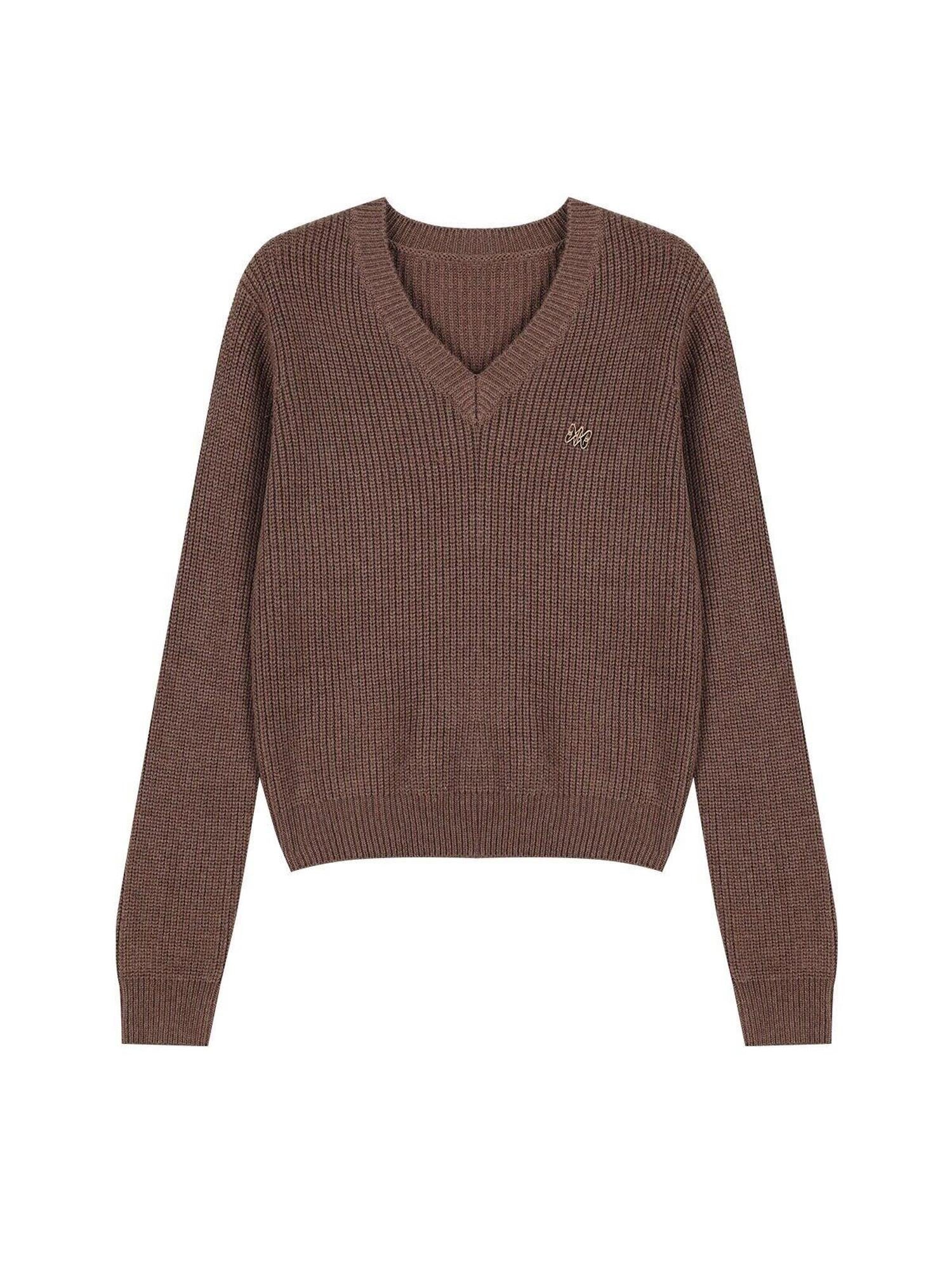 7Shiftin Chestnut Retro College Layered Pullover Shirt Women&