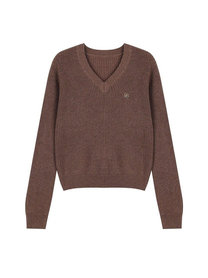 7Shiftin Chestnut Retro College Layered Pullover Shirt Women&