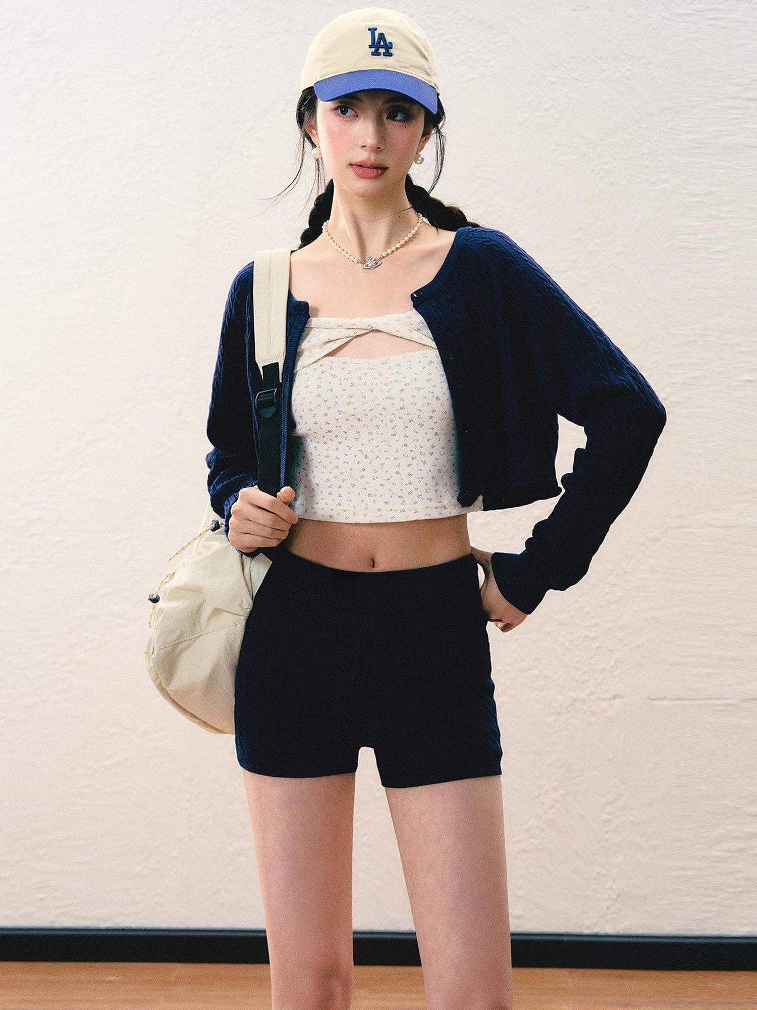 7Shiftin Collegiate Slim Fit Knit Cardigan Women&