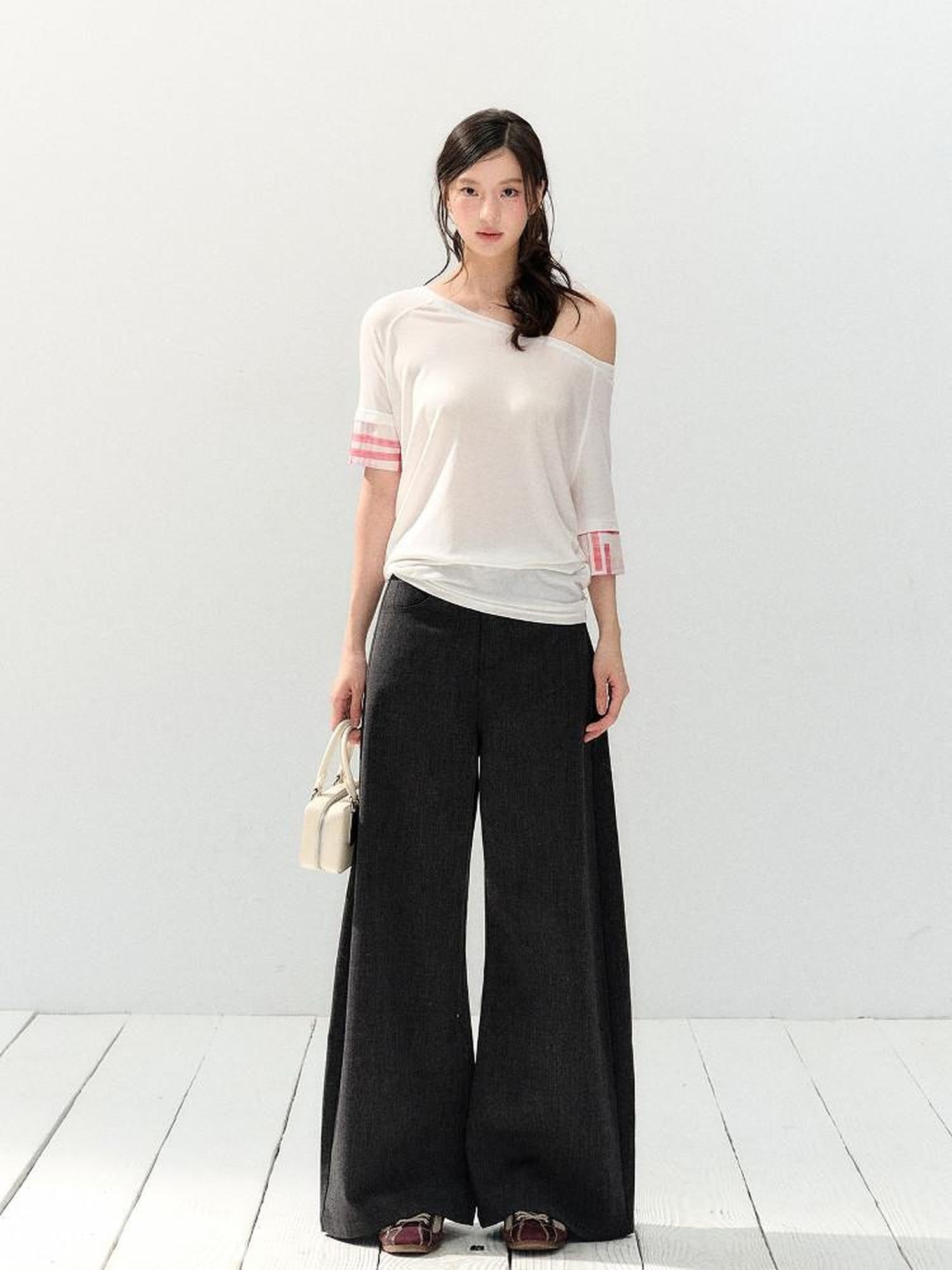 7Shiftin Colorblock Patchwork Asymmetric Slim Women&