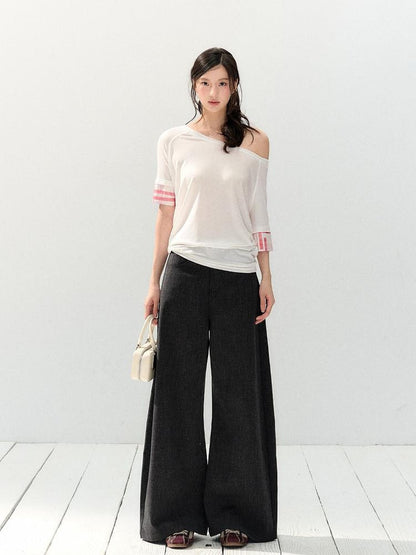 7Shiftin Colorblock Patchwork Asymmetric Slim Women&