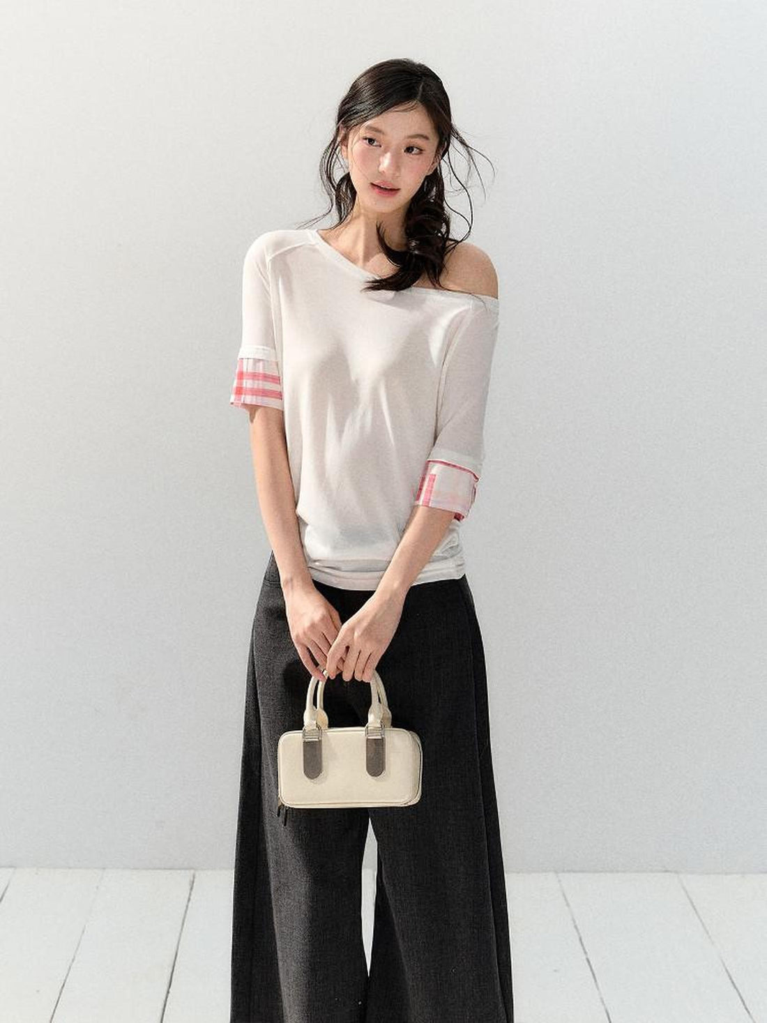 7Shiftin Colorblock Patchwork Asymmetric Slim Women&