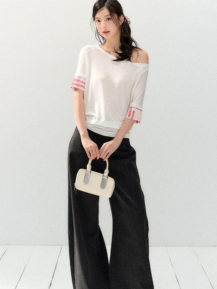 7Shiftin Colorblock Patchwork Asymmetric Slim Women&