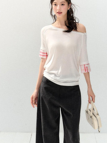 7Shiftin Colorblock Patchwork Asymmetric Slim Women&