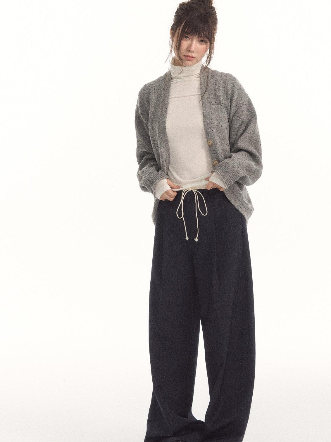 7Shiftin Contrast Drawstring Spliced Striped Women&