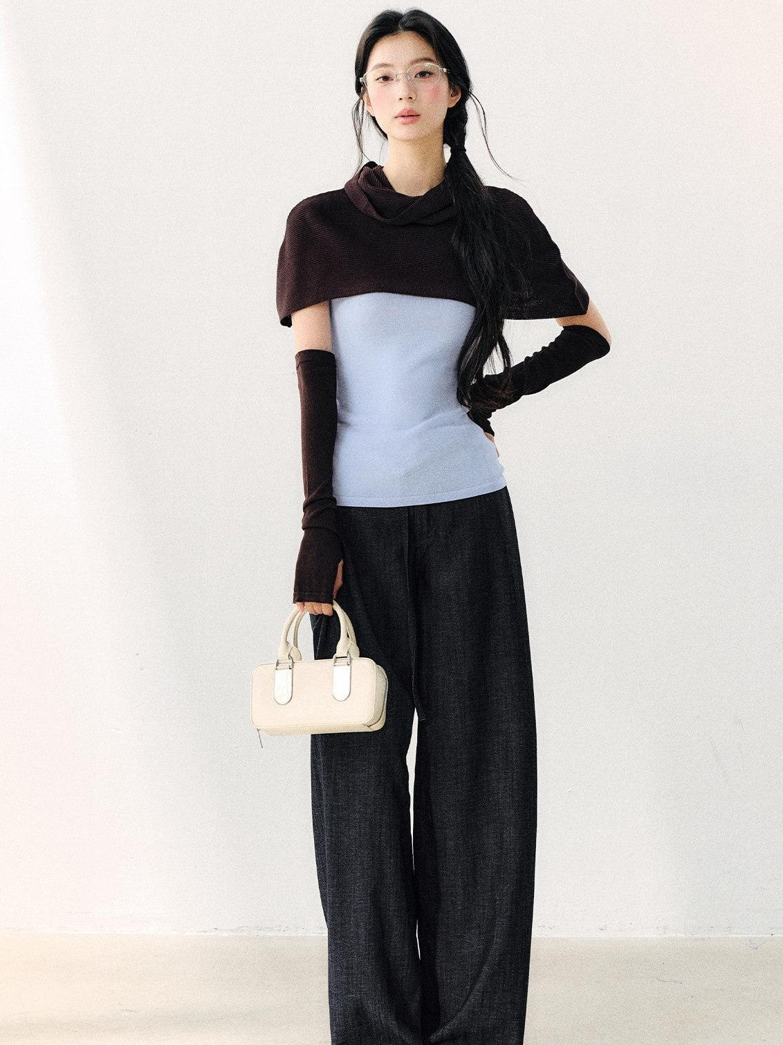 7Shiftin Cowl Shawl Detachable Two Piece Women&