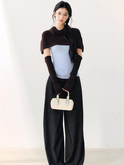 7Shiftin Cowl Shawl Detachable Two Piece Women&