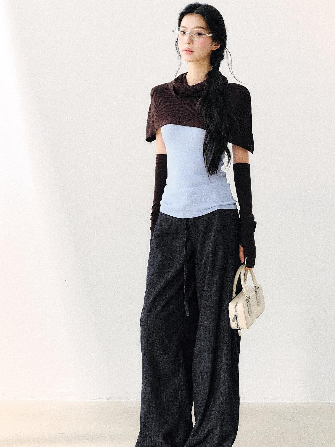 7Shiftin Cowl Shawl Detachable Two Piece Women&