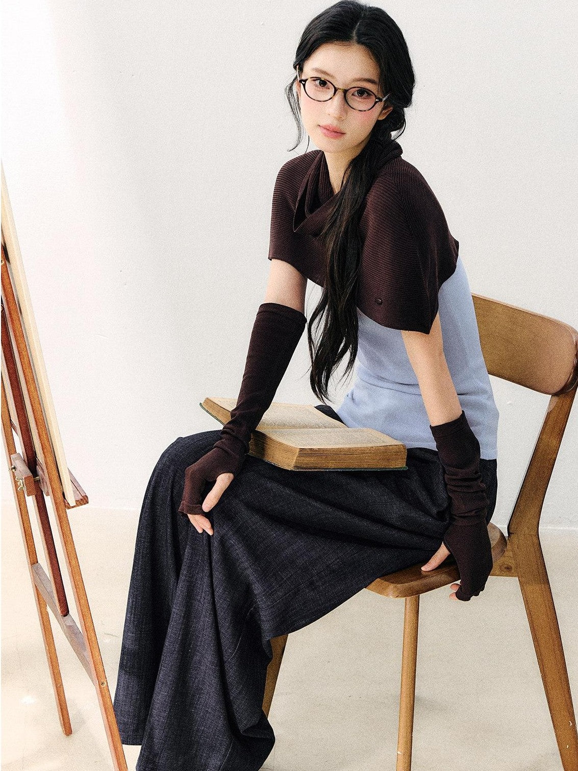 7Shiftin Cowl Shawl Detachable Two Piece Women&