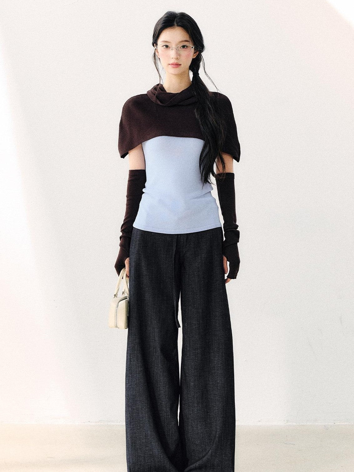 7Shiftin Cowl Shawl Detachable Two Piece Women&