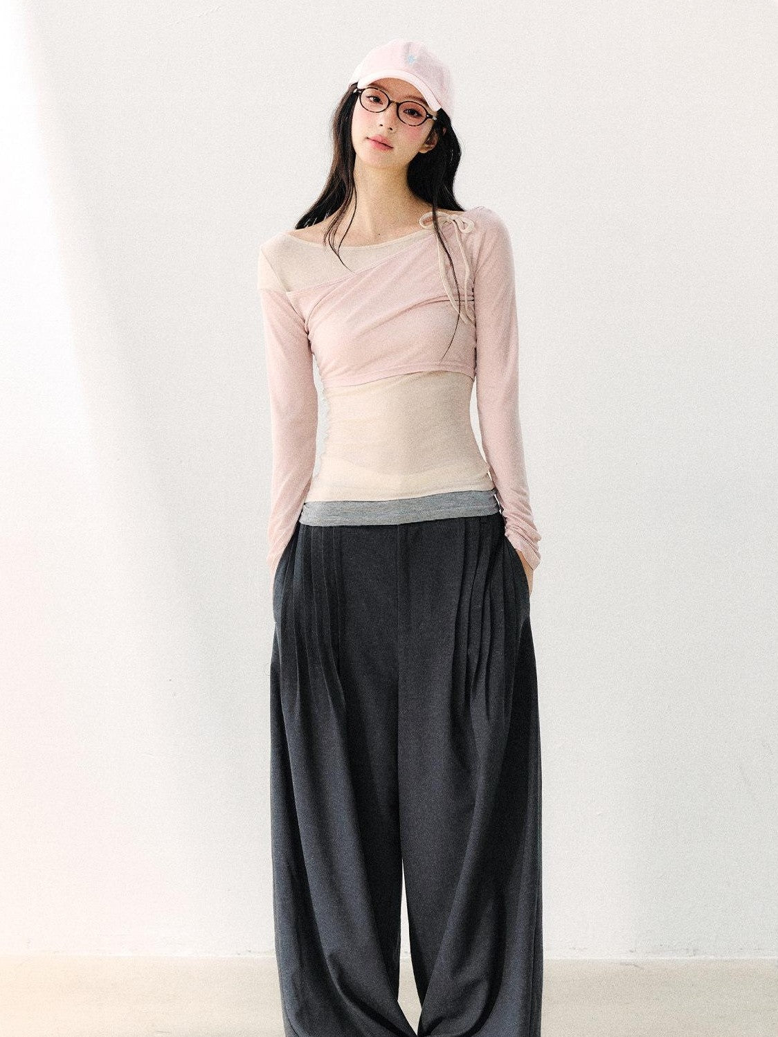 7Shiftin Dark Gray Pleated Wrinkle Resistant Women&