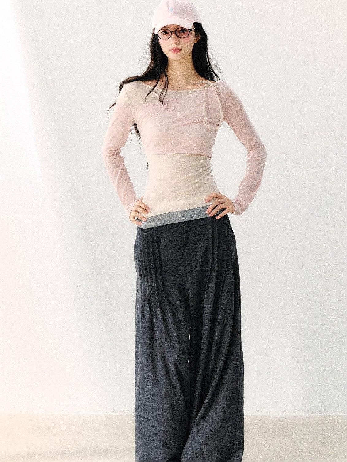 7Shiftin Dark Gray Pleated Wrinkle Resistant Women&