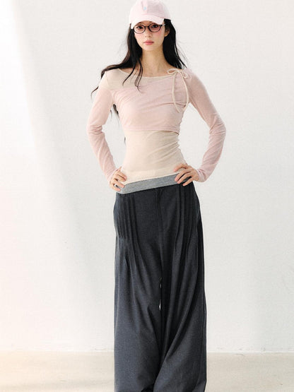 7Shiftin Dark Gray Pleated Wrinkle Resistant Women&