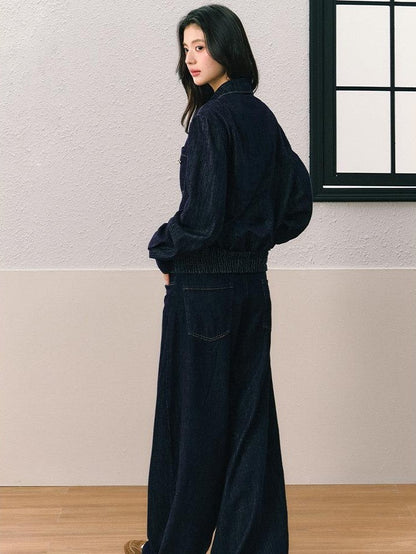7Shiftin Dark Vintage Loose Jacket Wide Leg Women&