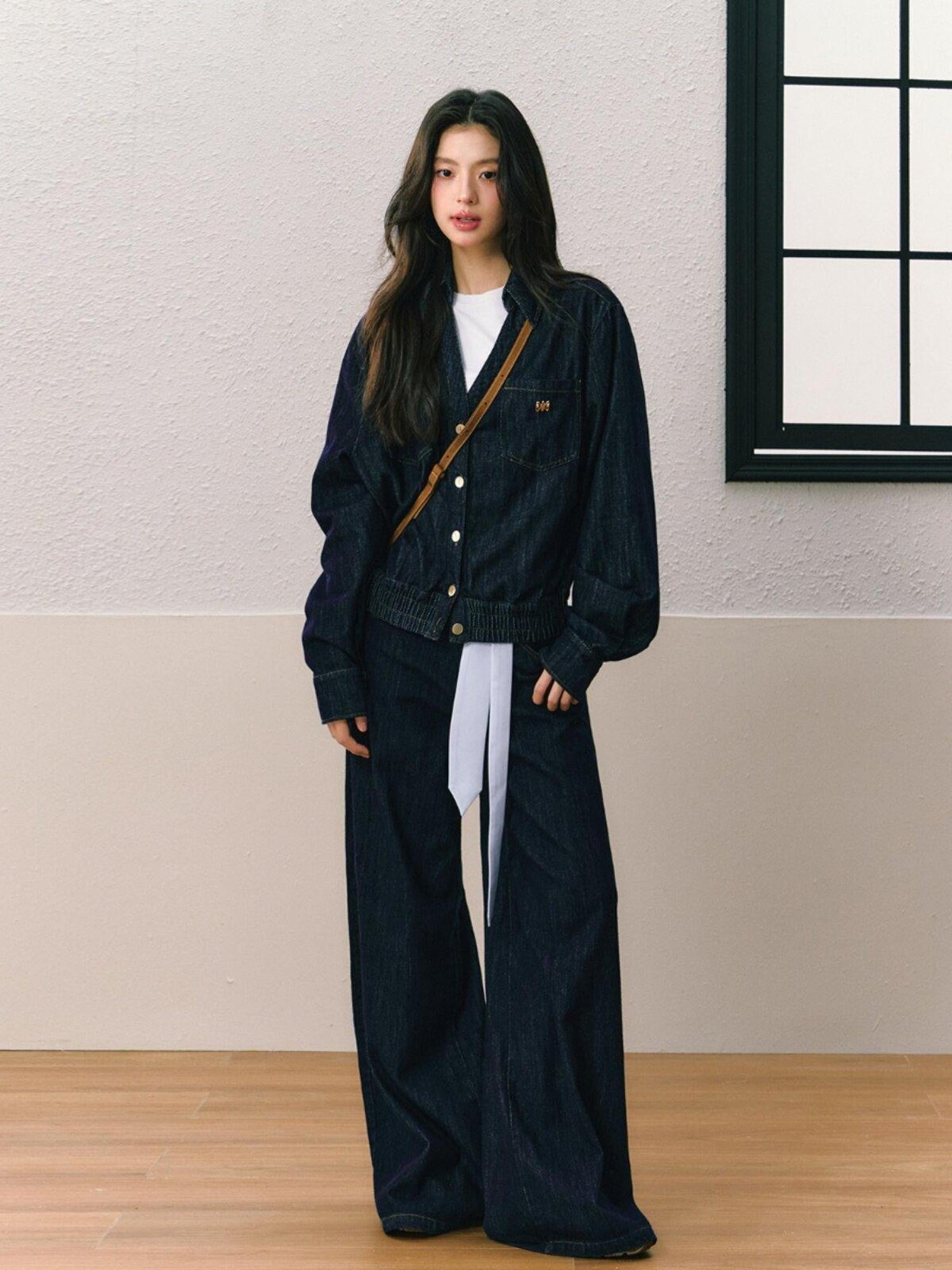 7Shiftin Dark Vintage Loose Jacket Wide Leg Women&