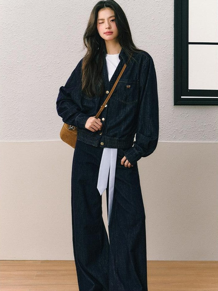 7Shiftin Dark Vintage Loose Jacket Wide Leg Women&