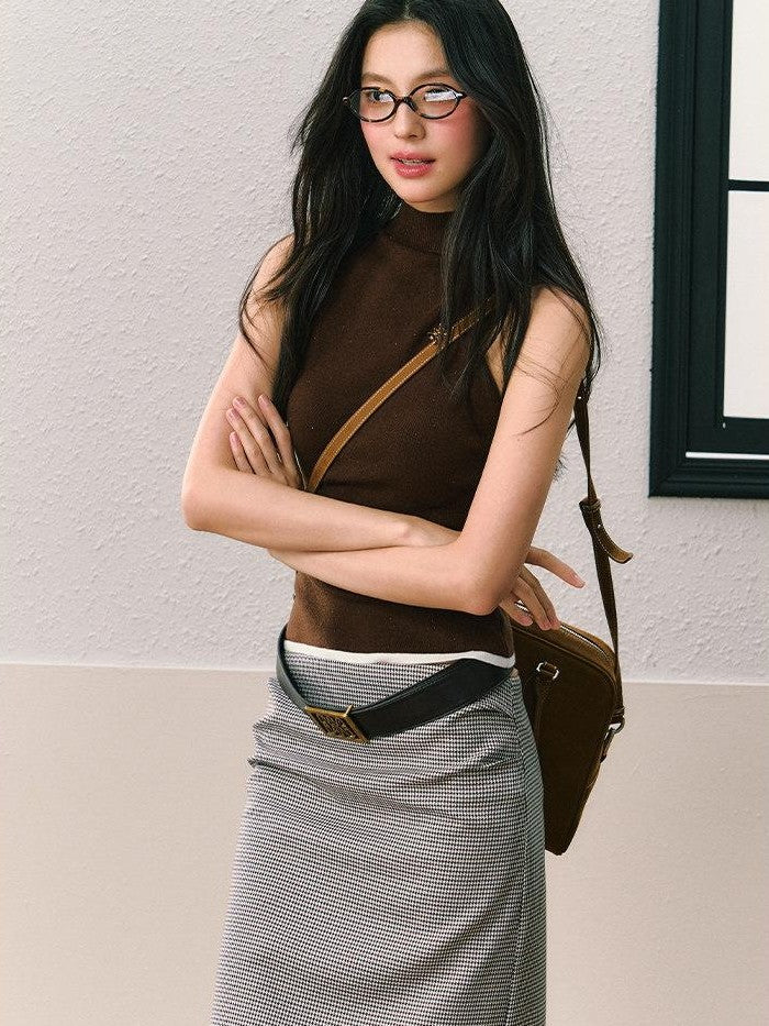 7Shiftin Deep Brown Retro Classic Minimalist Versatile Youthful Women&