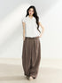 7Shiftin Deep Coffee Pleated Draped Casual Women&